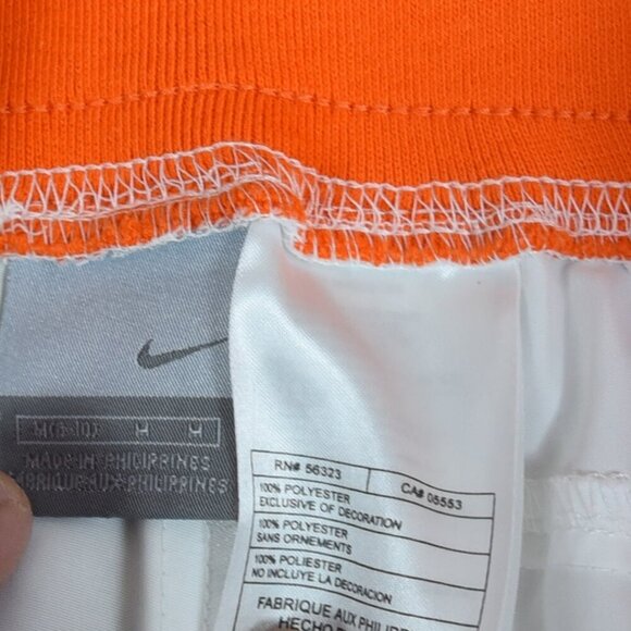 Nike White Orange Longline Y2K Vibe Shorts Women’s M Streetwear - Picture 10 of 10